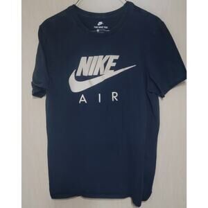 Nike Air Tee Men's Med Swoosh Logo Graphic Print Short Sleeve Black T-Shirt